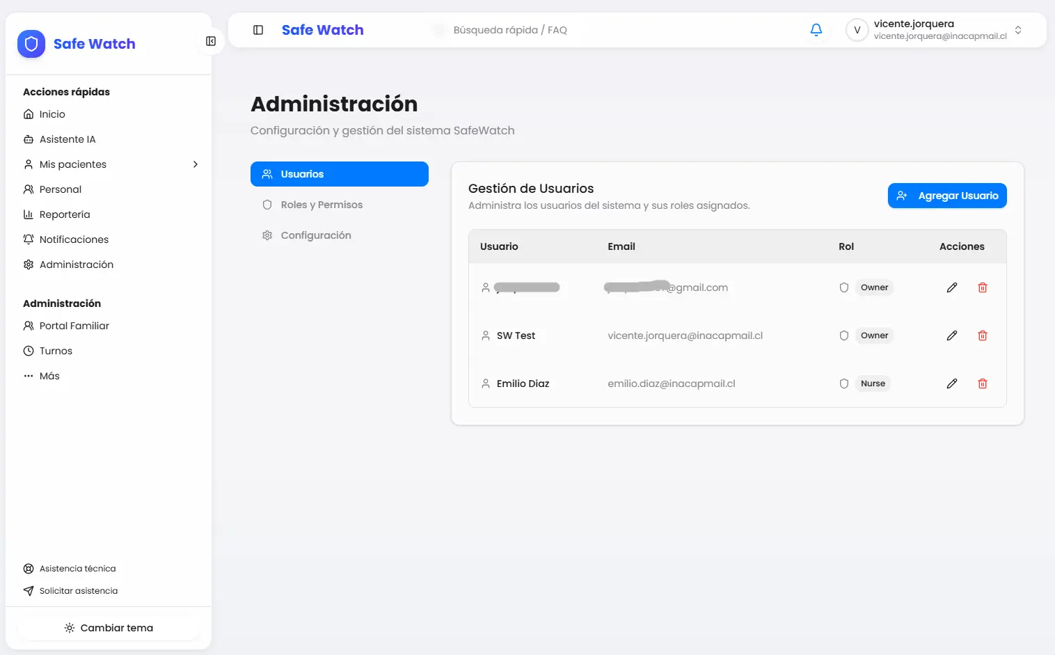 Gestión de roles y permisos