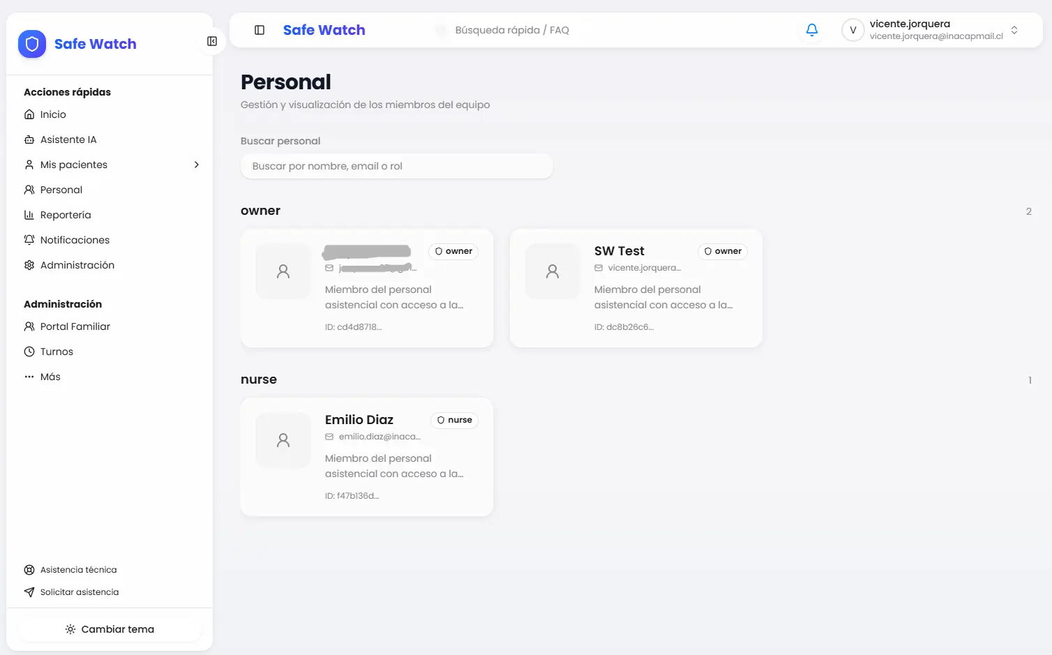 Gestión del personal